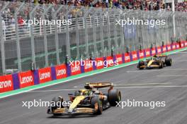 Sprint winner Lando Norris (GBR) McLaren MCL38 ahead of second placed team mate Oscar Piastri (AUS) McLaren MCL38. 02.11.2024. Formula 1 World Championship, Rd 21, Brazilian Grand Prix, Sao Paulo, Brazil, Sprint and Qualifying Day.