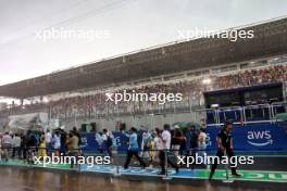 Circuit atmosphere - fans' pit walk is called short after heavy rain falls before qualifying. 02.11.2024. Formula 1 World Championship, Rd 21, Brazilian Grand Prix, Sao Paulo, Brazil, Sprint and Qualifying Day.