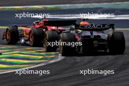 Charles Leclerc (MON) Ferrari SF-24 leads Max Verstappen (NLD) Red Bull Racing RB20. 02.11.2024. Formula 1 World Championship, Rd 21, Brazilian Grand Prix, Sao Paulo, Brazil, Sprint and Qualifying Day.