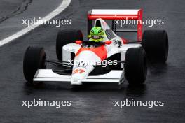 Lewis Hamilton (GBR),  drives Ayrton Senna's 1990 title winning car 03.11.2024. Formula 1 World Championship, Rd 21, Brazilian Grand Prix, Sao Paulo, Brazil, Race Day.