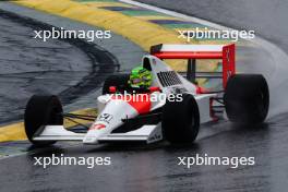 Lewis Hamilton drives Ayrton Senna's 1990 title winning car 03.11.2024. Formula 1 World Championship, Rd 21, Brazilian Grand Prix, Sao Paulo, Brazil, Race Day.