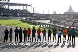 F1 drivers lined up at the Senna S. 31.10.2024. Formula 1 World Championship, Rd 21, Brazilian Grand Prix, Sao Paulo, Brazil, Preparation Day.