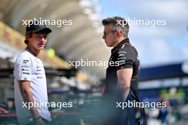 (L to R): Andrea Kimi Antonelli (ITA) Mercedes AMG F1 Junior Driver with Peter Bonnington (GBR) Mercedes AMG F1 Race Engineer. 31.10.2024. Formula 1 World Championship, Rd 21, Brazilian Grand Prix, Sao Paulo, Brazil, Preparation Day.