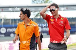 (L to R): Gabriel Bortoleto (BRA) McLaren Development Driver with Oliver Bearman (GBR) Ferrari Reserve Driver. 31.10.2024. Formula 1 World Championship, Rd 21, Brazilian Grand Prix, Sao Paulo, Brazil, Preparation Day.