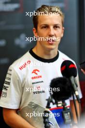 Liam Lawson (NZL) RB with the media. 31.10.2024. Formula 1 World Championship, Rd 21, Brazilian Grand Prix, Sao Paulo, Brazil, Preparation Day.