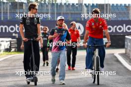 (L to R): George Russell (GBR) Mercedes AMG F1 with Pierre Gasly (FRA) Alpine F1 Team and Charles Leclerc (MON) Ferrari. 31.10.2024. Formula 1 World Championship, Rd 21, Brazilian Grand Prix, Sao Paulo, Brazil, Preparation Day.