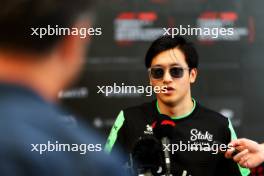 Zhou Guanyu (CHN) Sauber with the media. 31.10.2024. Formula 1 World Championship, Rd 21, Brazilian Grand Prix, Sao Paulo, Brazil, Preparation Day.