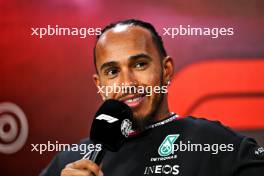 Lewis Hamilton (GBR) Mercedes AMG F1 in the FIA Press Conference. 31.10.2024. Formula 1 World Championship, Rd 21, Brazilian Grand Prix, Sao Paulo, Brazil, Preparation Day.