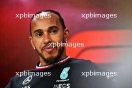 Lewis Hamilton (GBR) Mercedes AMG F1 in the FIA Press Conference. 31.10.2024. Formula 1 World Championship, Rd 21, Brazilian Grand Prix, Sao Paulo, Brazil, Preparation Day.