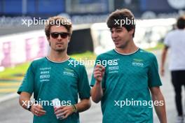 (L to R): Felipe Drugovich (BRA) Aston Martin F1 Team, Reserve and Development Programme Driver with Lance Stroll (CDN) Aston Martin F1 Team. 31.10.2024. Formula 1 World Championship, Rd 21, Brazilian Grand Prix, Sao Paulo, Brazil, Preparation Day.