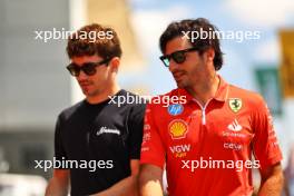 (L to R): Charles Leclerc (MON) Ferrari with team mate Carlos Sainz Jr (ESP) Ferrari. 31.10.2024. Formula 1 World Championship, Rd 21, Brazilian Grand Prix, Sao Paulo, Brazil, Preparation Day.