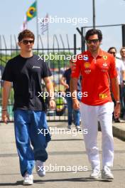 (L to R): Charles Leclerc (MON) Ferrari with team mate Carlos Sainz Jr (ESP) Ferrari. 31.10.2024. Formula 1 World Championship, Rd 21, Brazilian Grand Prix, Sao Paulo, Brazil, Preparation Day.