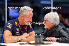 (L to R): Jonathan Wheatley (GBR) Red Bull Racing Team Manager with Bernie Ecclestone (GBR). 31.10.2024. Formula 1 World Championship, Rd 21, Brazilian Grand Prix, Sao Paulo, Brazil, Preparation Day.