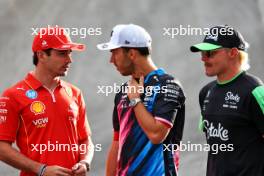 (L to R): Charles Leclerc (MON) Ferrari with Pierre Gasly (FRA) Alpine F1 Team and Valtteri Bottas (FIN) Sauber. 31.10.2024. Formula 1 World Championship, Rd 21, Brazilian Grand Prix, Sao Paulo, Brazil, Preparation Day.