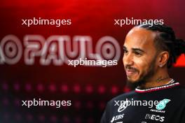 Lewis Hamilton (GBR) Mercedes AMG F1 in the FIA Press Conference. 31.10.2024. Formula 1 World Championship, Rd 21, Brazilian Grand Prix, Sao Paulo, Brazil, Preparation Day.