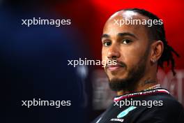 Lewis Hamilton (GBR) Mercedes AMG F1 in the FIA Press Conference. 31.10.2024. Formula 1 World Championship, Rd 21, Brazilian Grand Prix, Sao Paulo, Brazil, Preparation Day.