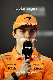 Oscar Piastri (AUS) McLaren in the FIA Press Conference. 31.10.2024. Formula 1 World Championship, Rd 21, Brazilian Grand Prix, Sao Paulo, Brazil, Preparation Day.