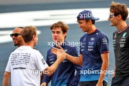 Sebastian Vettel (GER) with Franco Colapinto (ARG) Williams Racing and Alexander Albon (THA) Williams Racing. 31.10.2024. Formula 1 World Championship, Rd 21, Brazilian Grand Prix, Sao Paulo, Brazil, Preparation Day.