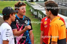 (L to R): Andrea Kimi Antonelli (ITA) Mercedes AMG F1 Junior Driver; Jack Doohan (AUS) Alpine F1 Team Reserve Driver; Oliver Bearman (GBR) Ferrari Reserve Driver; and Gabriel Bortoleto (BRA) McLaren Development Driver. 31.10.2024. Formula 1 World Championship, Rd 21, Brazilian Grand Prix, Sao Paulo, Brazil, Preparation Day.