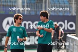 (L to R): Felipe Drugovich (BRA) Aston Martin F1 Team, Reserve and Development Programme Driver with Lance Stroll (CDN) Aston Martin F1 Team. 31.10.2024. Formula 1 World Championship, Rd 21, Brazilian Grand Prix, Sao Paulo, Brazil, Preparation Day.