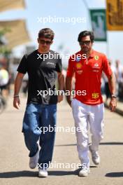 (L to R): Charles Leclerc (MON) Ferrari with team mate Carlos Sainz Jr (ESP) Ferrari. 31.10.2024. Formula 1 World Championship, Rd 21, Brazilian Grand Prix, Sao Paulo, Brazil, Preparation Day.