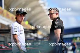 (L to R): Andrea Kimi Antonelli (ITA) Mercedes AMG F1 Junior Driver with Peter Bonnington (GBR) Mercedes AMG F1 Race Engineer. 31.10.2024. Formula 1 World Championship, Rd 21, Brazilian Grand Prix, Sao Paulo, Brazil, Preparation Day.