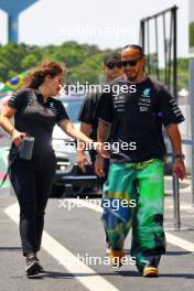 (L to R): Rosa Herrero Venegas (RSA) Mercedes AMG F1 Senior Public Relations Manager with Lewis Hamilton (GBR) Mercedes AMG F1. 31.10.2024. Formula 1 World Championship, Rd 21, Brazilian Grand Prix, Sao Paulo, Brazil, Preparation Day.