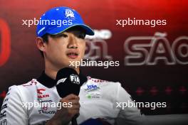 Yuki Tsunoda (JPN) RB in the FIA Press Conference. 31.10.2024. Formula 1 World Championship, Rd 21, Brazilian Grand Prix, Sao Paulo, Brazil, Preparation Day.