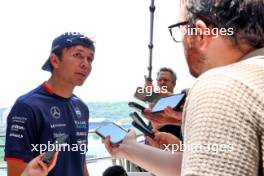 Alexander Albon (THA) Williams Racing with the media. 31.10.2024. Formula 1 World Championship, Rd 21, Brazilian Grand Prix, Sao Paulo, Brazil, Preparation Day.