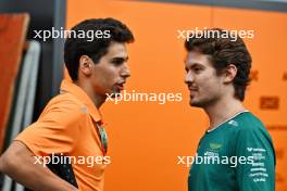 (L to R): Gabriel Bortoleto (BRA) McLaren Development Driver with Felipe Drugovich (BRA) Aston Martin F1 Team, Reserve and Development Programme Driver. 31.10.2024. Formula 1 World Championship, Rd 21, Brazilian Grand Prix, Sao Paulo, Brazil, Preparation Day.