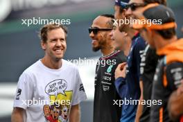 Sebastian Vettel (GER) with Lewis Hamilton (GBR) Mercedes AMG F1. 31.10.2024. Formula 1 World Championship, Rd 21, Brazilian Grand Prix, Sao Paulo, Brazil, Preparation Day.