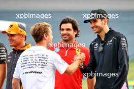 Sebastian Vettel (GER) with Carlos Sainz Jr (ESP) Ferrari and Esteban Ocon (FRA) Alpine F1 Team. 31.10.2024. Formula 1 World Championship, Rd 21, Brazilian Grand Prix, Sao Paulo, Brazil, Preparation Day.