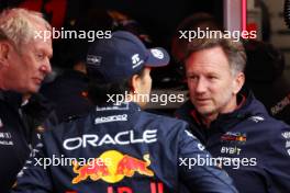 (L to R): Dr Helmut Marko (AUT) Red Bull Motorsport Consultant with Sergio Perez (MEX) Red Bull Racing and Christian Horner (GBR) Red Bull Racing Team Principal. 09.06.2024. Formula 1 World Championship, Rd 9, Canadian Grand Prix, Montreal, Canada, Race Day.