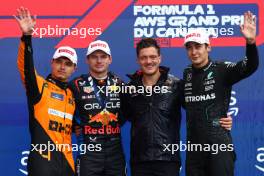 1st place Max Verstappen (NLD) Red Bull Racing RB20, 2nd place Lando Norris (GBR) McLaren MCL38 with Steve Knowles (GBR) Red Bull Racing Senior Race Strategy Engineer and 3rd place George Russell (GBR) Mercedes AMG F1 W15. 09.06.2024. Formula 1 World Championship, Rd 9, Canadian Grand Prix, Montreal, Canada, Race Day.