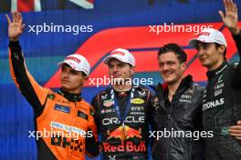 The podium (L to R): Lando Norris (GBR) McLaren, second; Max Verstappen (NLD) Red Bull Racing, race winner; Steve Knowles (GBR) Red Bull Racing Senior Race Strategy Engineer; George Russell (GBR) Mercedes AMG F1, third. 09.06.2024. Formula 1 World Championship, Rd 9, Canadian Grand Prix, Montreal, Canada, Race Day.