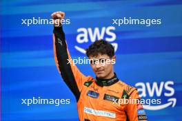 Lando Norris (GBR) McLaren celebrates his second position on the podium. 09.06.2024. Formula 1 World Championship, Rd 9, Canadian Grand Prix, Montreal, Canada, Race Day.