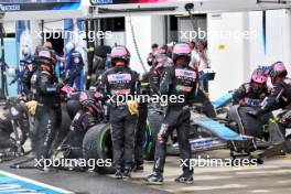 Pierre Gasly (FRA) Alpine F1 Team A524 makes a pit stop. 09.06.2024. Formula 1 World Championship, Rd 9, Canadian Grand Prix, Montreal, Canada, Race Day.