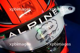 The helmet of Esteban Ocon (FRA) Alpine F1 Team. 08.06.2024. Formula 1 World Championship, Rd 9, Canadian Grand Prix, Montreal, Canada, Qualifying Day.