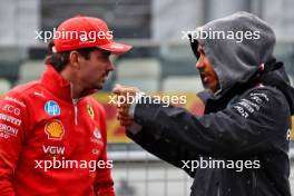 (L to R): Charles Leclerc (MON) Ferrari with Lewis Hamilton (GBR) Mercedes AMG F1 on the drivers' parade. 09.06.2024. Formula 1 World Championship, Rd 9, Canadian Grand Prix, Montreal, Canada, Race Day.