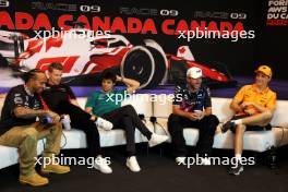 (L to R): Lewis Hamilton (GBR) Mercedes AMG F1; Nico Hulkenberg (GER) Haas F1 Team; Lance Stroll (CDN) Aston Martin F1 Team; Pierre Gasly (FRA) Alpine F1 Team; and Esteban Ocon (FRA) Alpine F1 Team, in the FIA Press Conference. 06.06.2024. Formula 1 World Championship, Rd 9, Canadian Grand Prix, Montreal, Canada, Preparation Day.