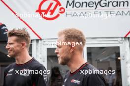 Nico Hulkenberg (GER) Haas F1 Team with team mate Kevin Magnussen (DEN) Haas F1 Team. 06.06.2024. Formula 1 World Championship, Rd 9, Canadian Grand Prix, Montreal, Canada, Preparation Day.
