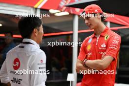 (L to R): Ayao Komatsu (JPN) Haas F1 Team Principal with Oliver Bearman (GBR) Ferrari Reserve Driver. 06.06.2024. Formula 1 World Championship, Rd 9, Canadian Grand Prix, Montreal, Canada, Preparation Day.
