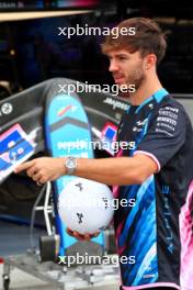 Pierre Gasly (FRA) Alpine F1 Team plays football in the pits. 06.06.2024. Formula 1 World Championship, Rd 9, Canadian Grand Prix, Montreal, Canada, Preparation Day.