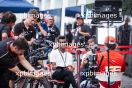 Carlos Sainz Jr (ESP) Ferrari with Lawrence Barretto (GBR) Formula 1 Senior Writer Editor. 06.06.2024. Formula 1 World Championship, Rd 9, Canadian Grand Prix, Montreal, Canada, Preparation Day.