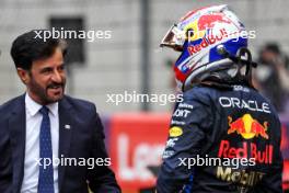 (L to R): Mohammed Bin Sulayem (UAE) FIA President with race winner Max Verstappen (NLD) Red Bull Racing in parc ferme. 21.04.2024. Formula 1 World Championship, Rd 5, Chinese Grand Prix, Shanghai, China, Race Day.