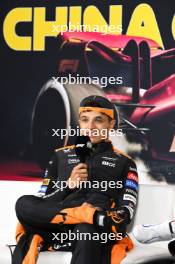 Lando Norris (GBR) McLaren in the post race FIA Press Conference. 21.04.2024. Formula 1 World Championship, Rd 5, Chinese Grand Prix, Shanghai, China, Race Day.