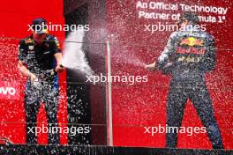 (L to R): Paul Monaghan (GBR) Red Bull Racing Chief Engineer celebrates on the podium with race winner Max Verstappen (NLD) Red Bull Racing. 21.04.2024. Formula 1 World Championship, Rd 5, Chinese Grand Prix, Shanghai, China, Race Day.