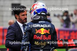 (L to R): Mohammed Bin Sulayem (UAE) FIA President with Max Verstappen (NLD) Red Bull Racing in parc ferme. 21.04.2024. Formula 1 World Championship, Rd 5, Chinese Grand Prix, Shanghai, China, Race Day.