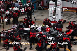 Nico Hulkenberg (GER) Haas VF-24 makes a pit stop. 21.04.2024. Formula 1 World Championship, Rd 5, Chinese Grand Prix, Shanghai, China, Race Day.