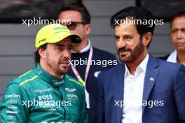 (L to R): Fernando Alonso (ESP) Aston Martin F1 Team with Mohammed Bin Sulayem (UAE) FIA President in qualifying parc ferme. 20.04.2024. Formula 1 World Championship, Rd 5, Chinese Grand Prix, Shanghai, China, Sprint and Qualifying Day.